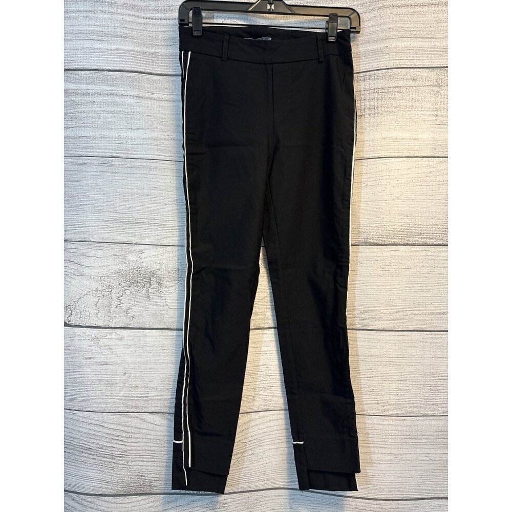 I Love Tyler Madison Cropped Black Trousers With White Stripe Detail Size XS